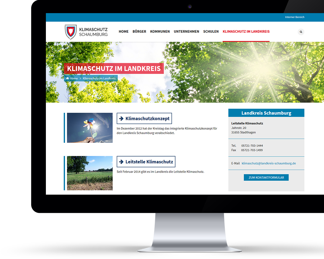 Klimaschutz Landkreis Schaumburg Computer Screen