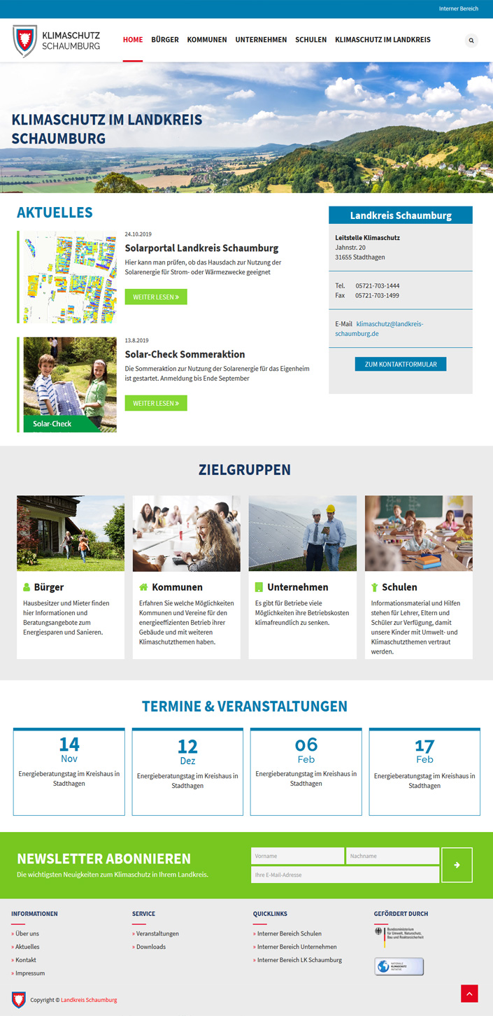 Website Klimaschutz Landkreis Schaumburg preview